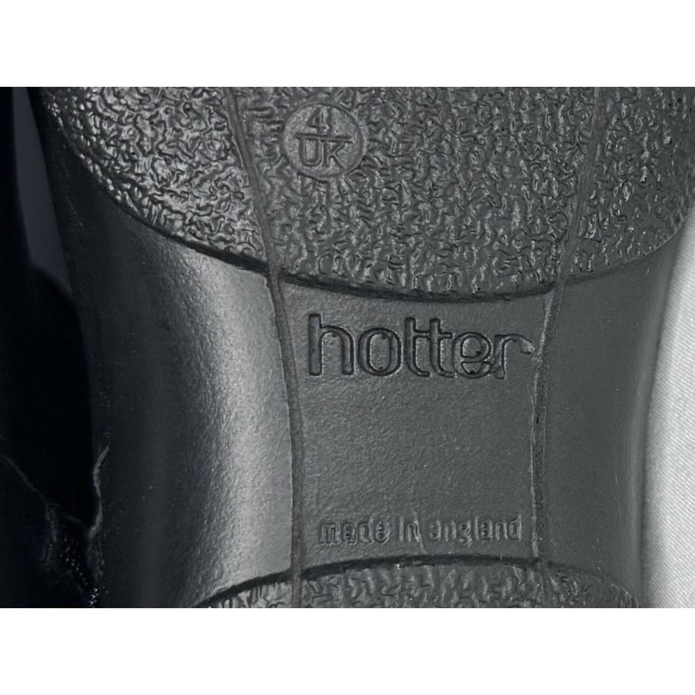 Hotter Boots Womens Size 6.5 Black Whisper Ankle Bootie Leather Zip Flat Comfort - Picture 13 of 16